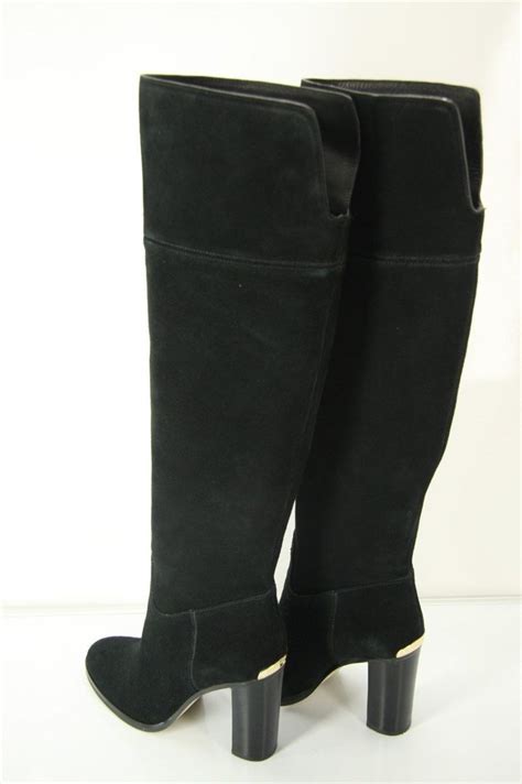 michael kors tall high heel boots|Michael Kors black suede booties.